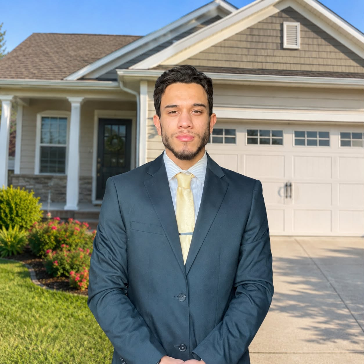 Simon Romero standing in front of a home